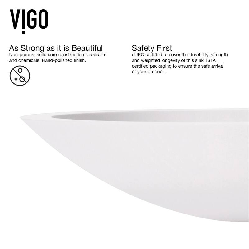 Vigo VGT2046 Wisteria 23" Oval Stone Composite Vessel Bathroom Sink