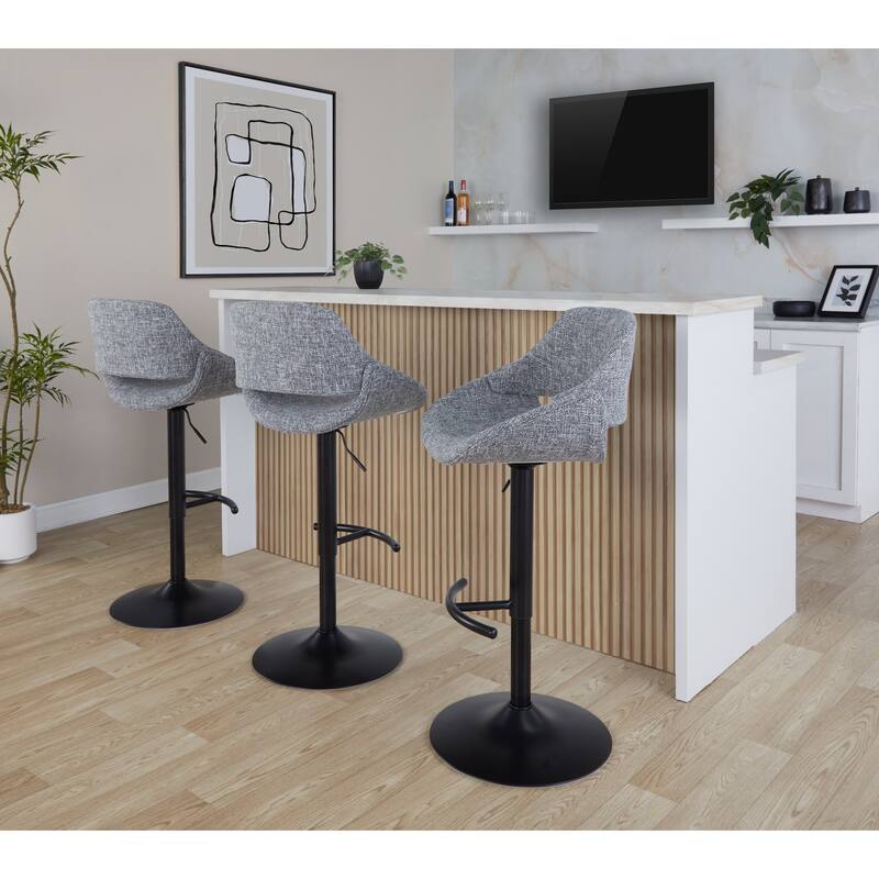 Silver Orchid Svellingen Adjustable Bar Stool with Rounded T Footrest - Set of 2