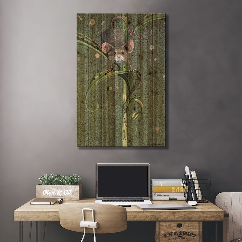 The Climbdown Print On Wood by Maggie Vandewalle - Multi-Color