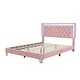 preview thumbnail 6 of 10, Upholstered Bed Frame with LED Lights with Crystal Tufted Headboard