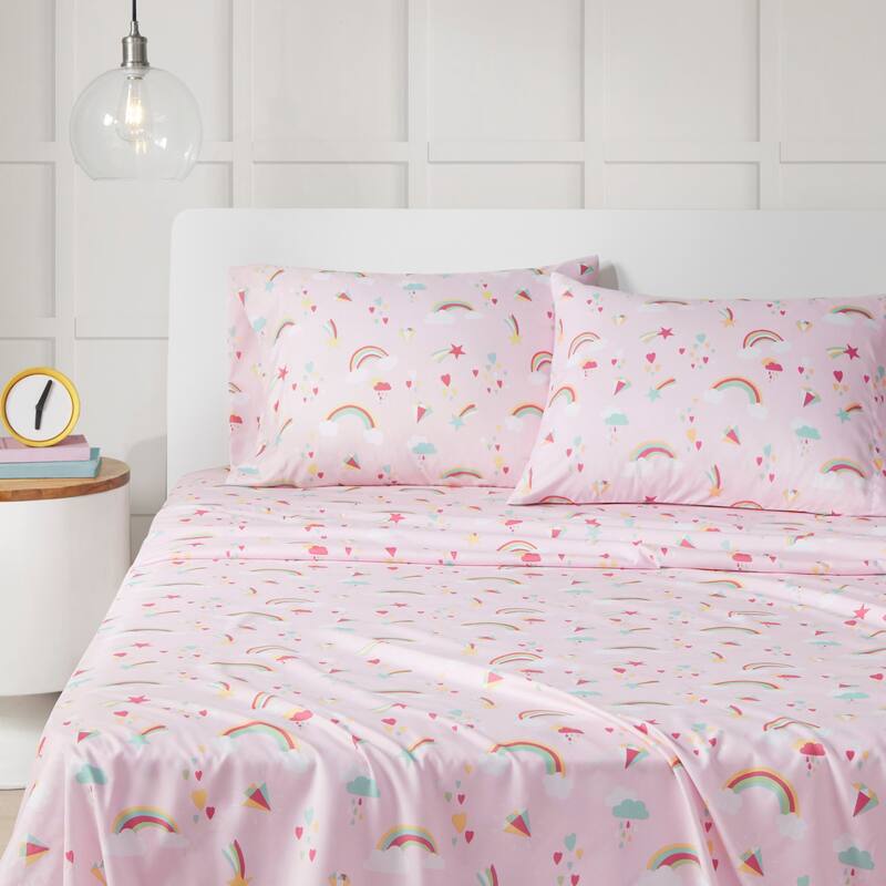 Intelligent Design Printed Microfiber Bed Sheet Set