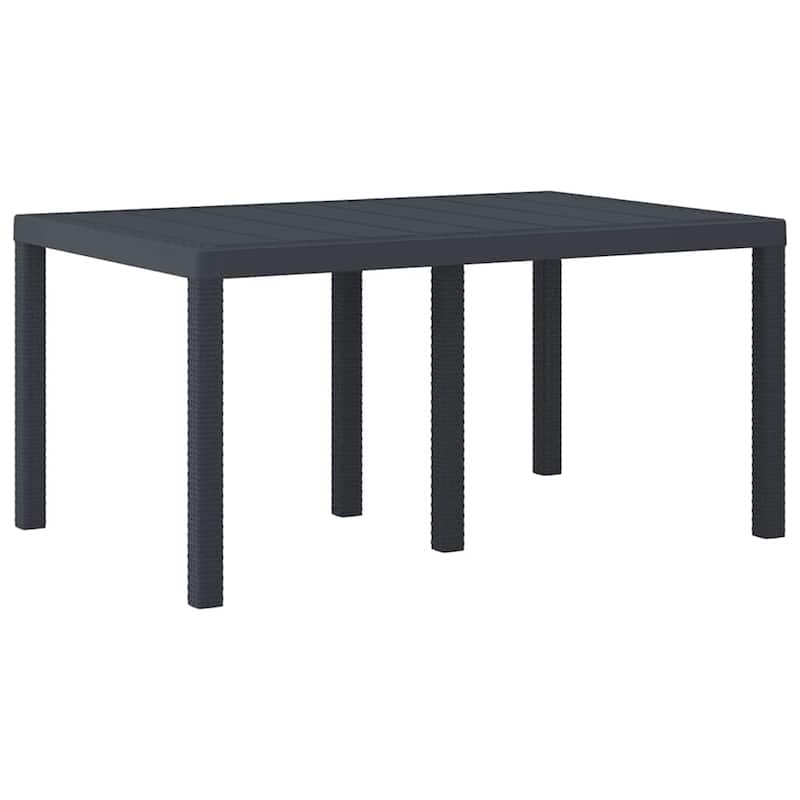 vidaXL Garden Table Anthracite/Brown poly rattan