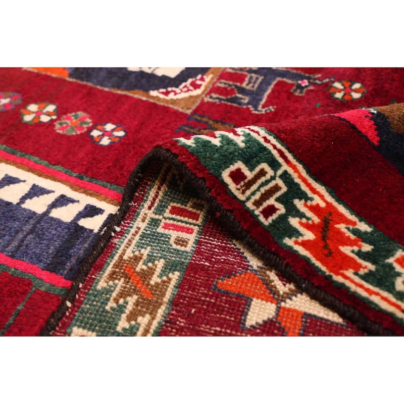 ECARPETGALLERY Hand-knotted Melis Vintage Burgundy Wool Rug - 4'6 x 7'3