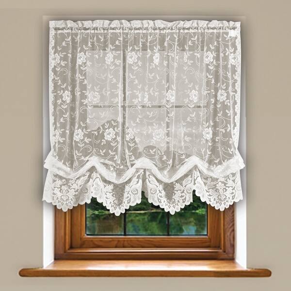 Fleur de Lis Fringed Lace Window Treatment Fleur de Lis Fringed Lace Window Treatment