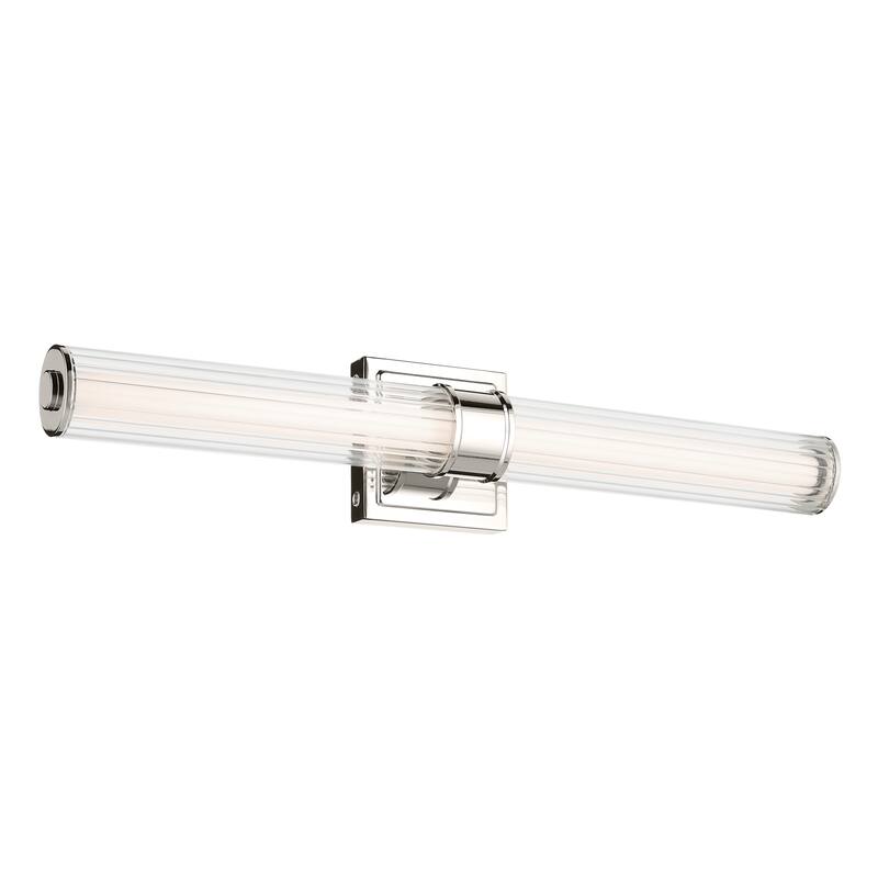 Kichler Lighting Laurene 26.5" Linear Bath Bar Medium LED with Clear Fluted Glass in Polished Nickel