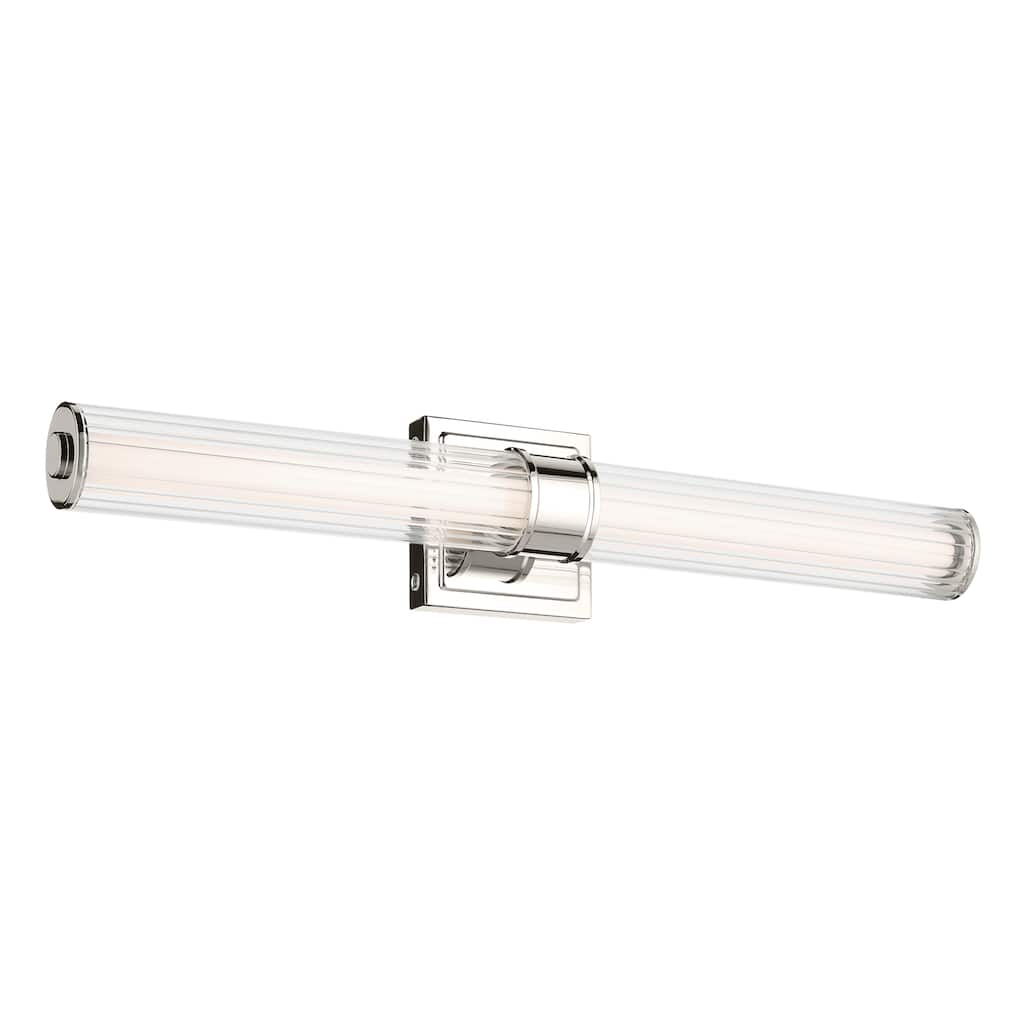Kichler Lighting Laurene 26.5" Linear Bath Bar Medium LED with Clear Fluted Glass in Polished Nickel