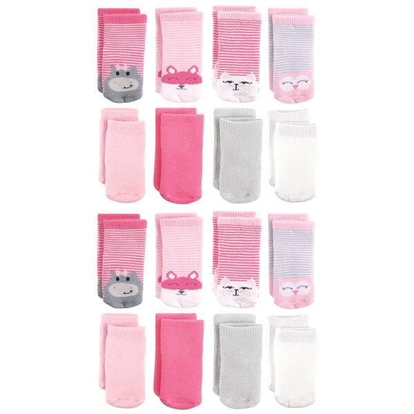 slide 1 of 1, Luvable Friends Fun Essential Socks 16-Pack, Hippo Cat Hippo Cat - 0-6 Months