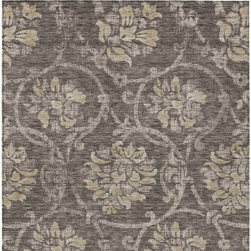 HomeRoots Floral Traditional Rectangle Outdoor Rug