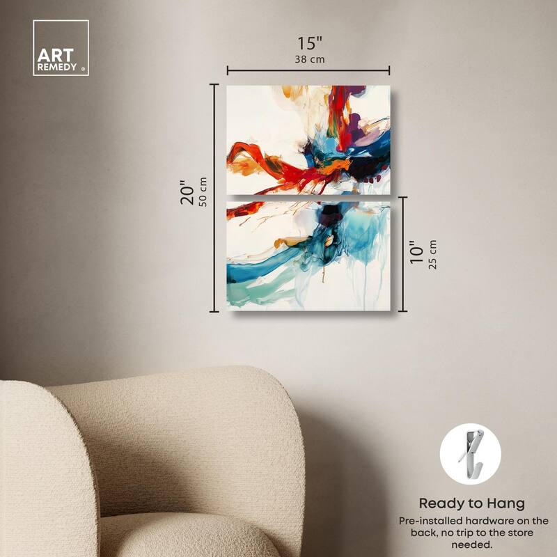 Vibrant Palette I Canvas Set of 2 by Art Remedy, Gallery Wrapped