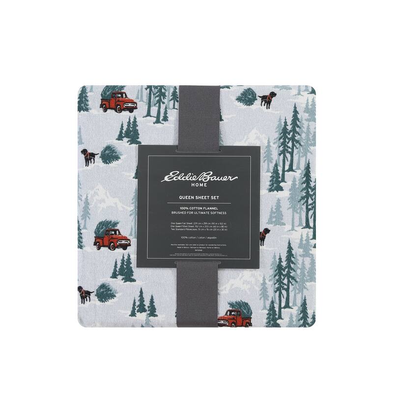 Eddie Bauer Printed Cotton Flannel Sheet Set