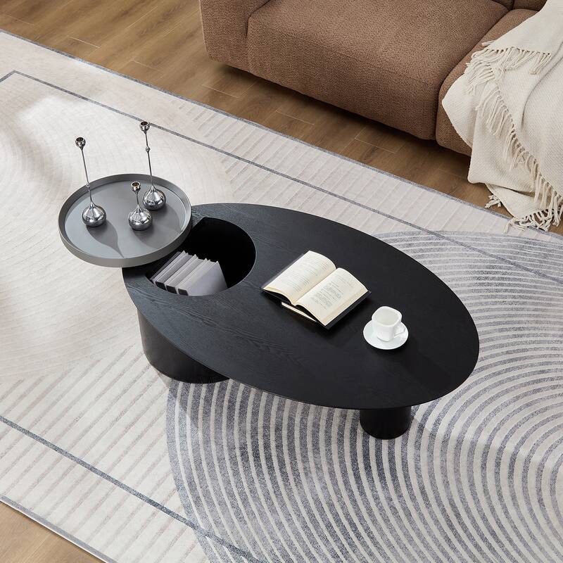 Modern Oval Luxury Coffee Table, Sophisticated Living Room Center Table