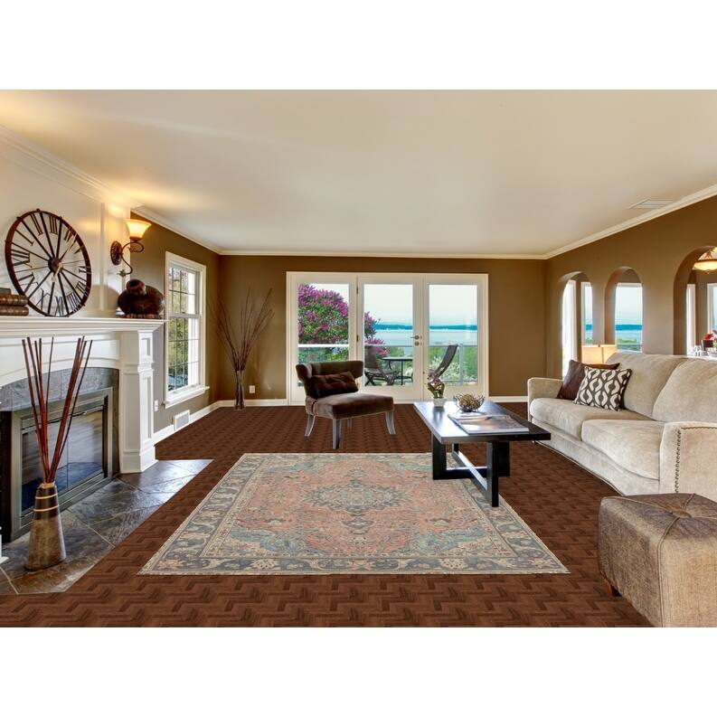 Hand Knotted Oriental 100% Wool Carpet Traditional Floral Pink Tabriz Area Rug - 9' 5'' X 6' 4''