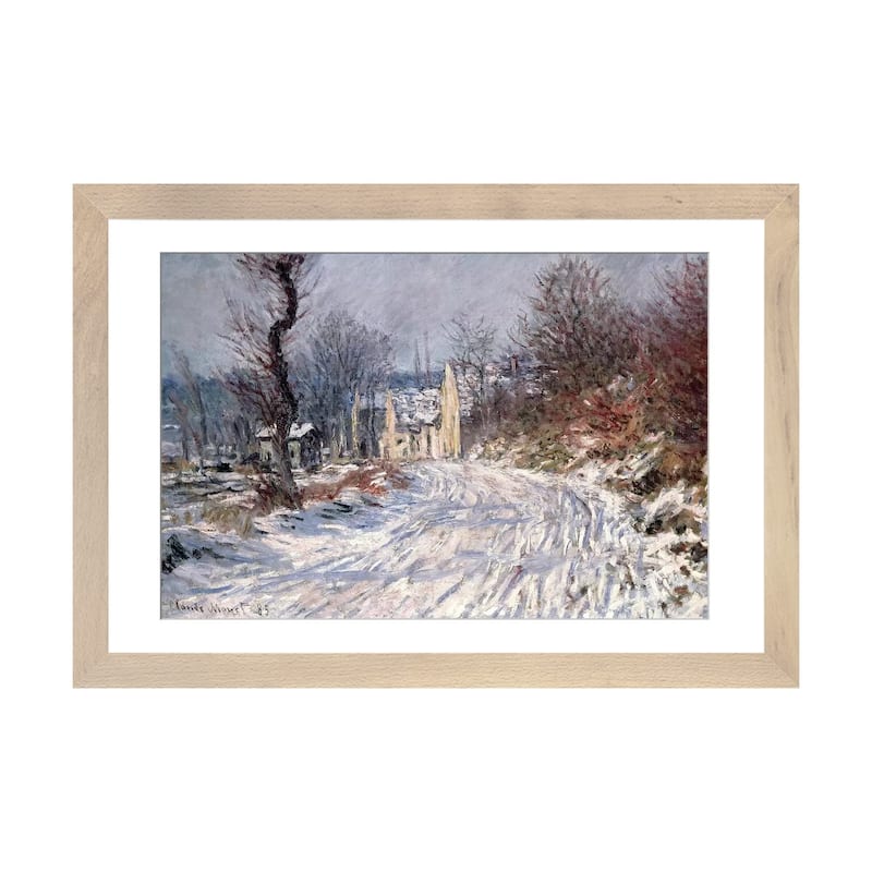 iCanvas "The Road to Giverny, Winter, 1885" by Claude Monet - Natural - 16x24x1