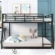 preview thumbnail 2 of 11, Full XL Over Queen Metal Floor Bunk Bed with Sloping Stairs , Modern Design for Space-Saving and Easy Assembly
