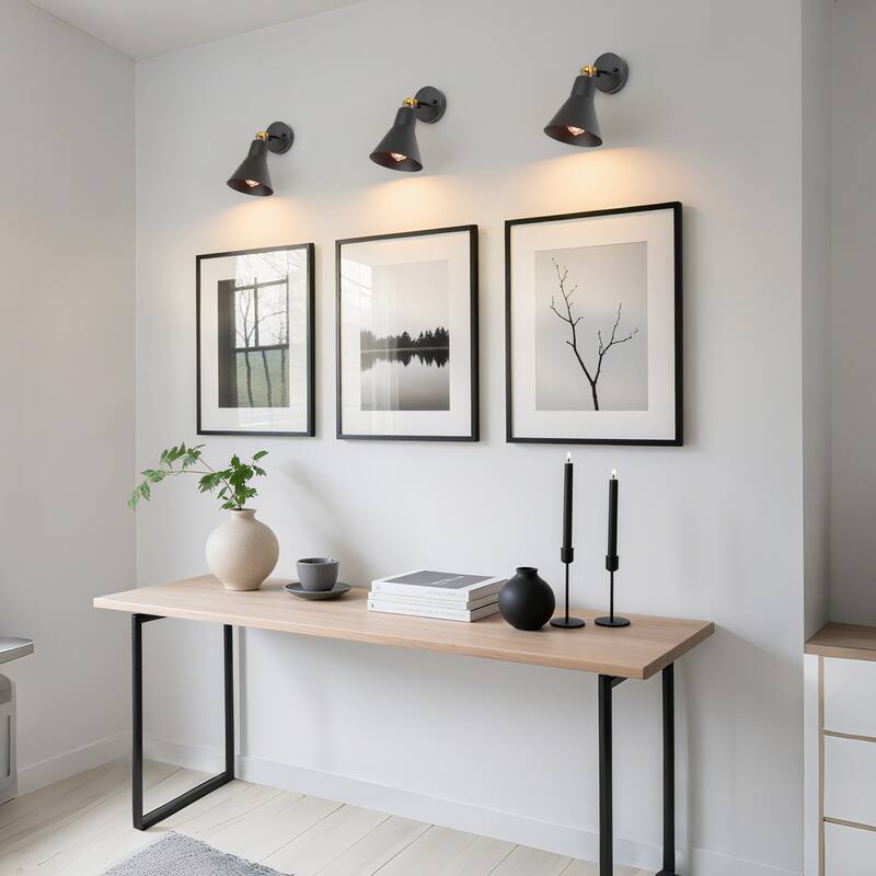 Carbon Loft Merida Adjustable Black 1-Light Wall Lamp Sconce - W6.3"x H9.5"x E9"