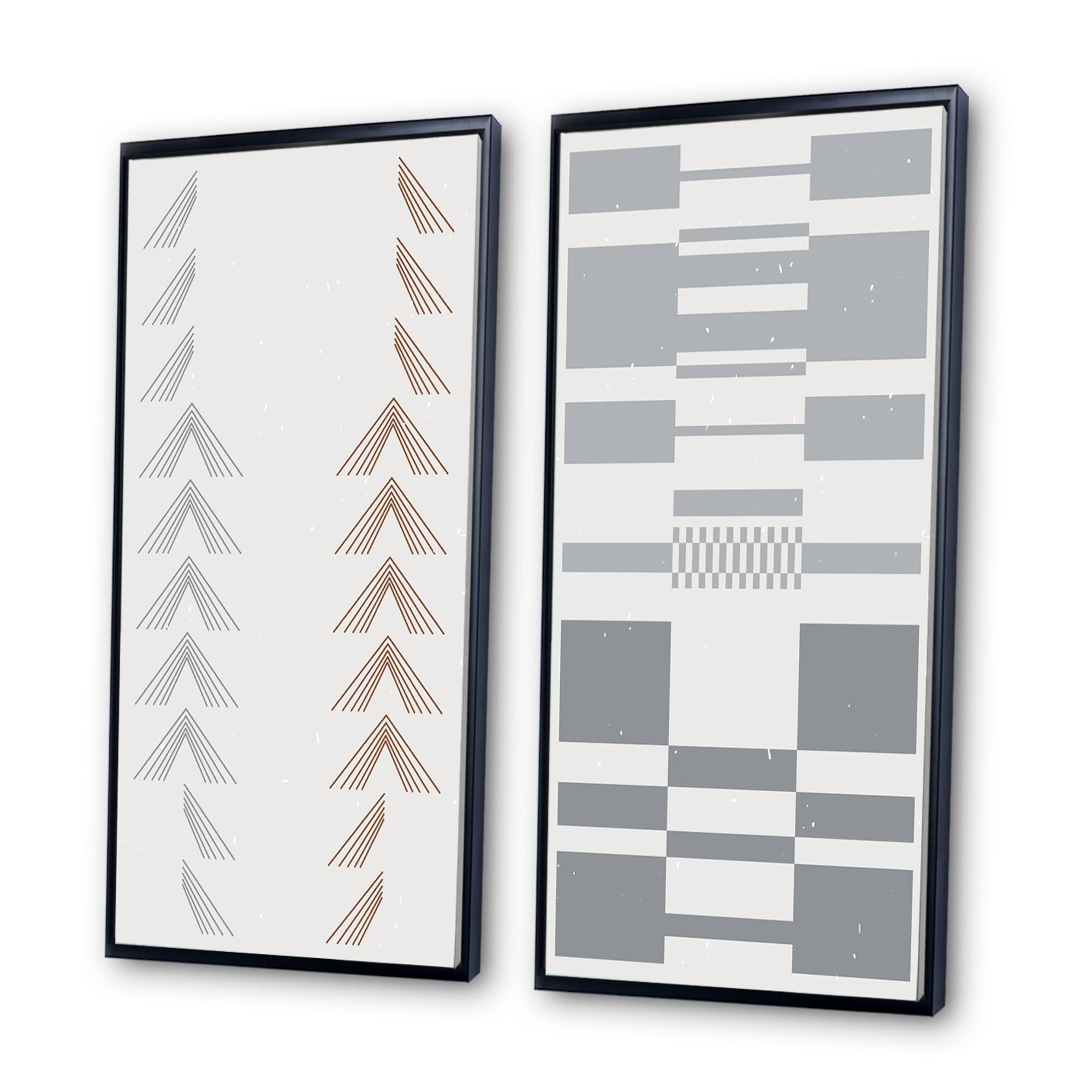 Designart "Retro Abstract Colorful Geometric Typography VIII" Geometric