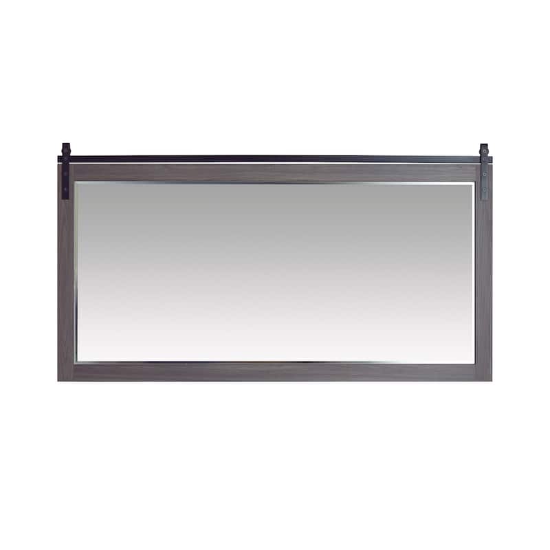 Cortes 72" Bathroom Vanity Barndoor Wall Mirror in Oak