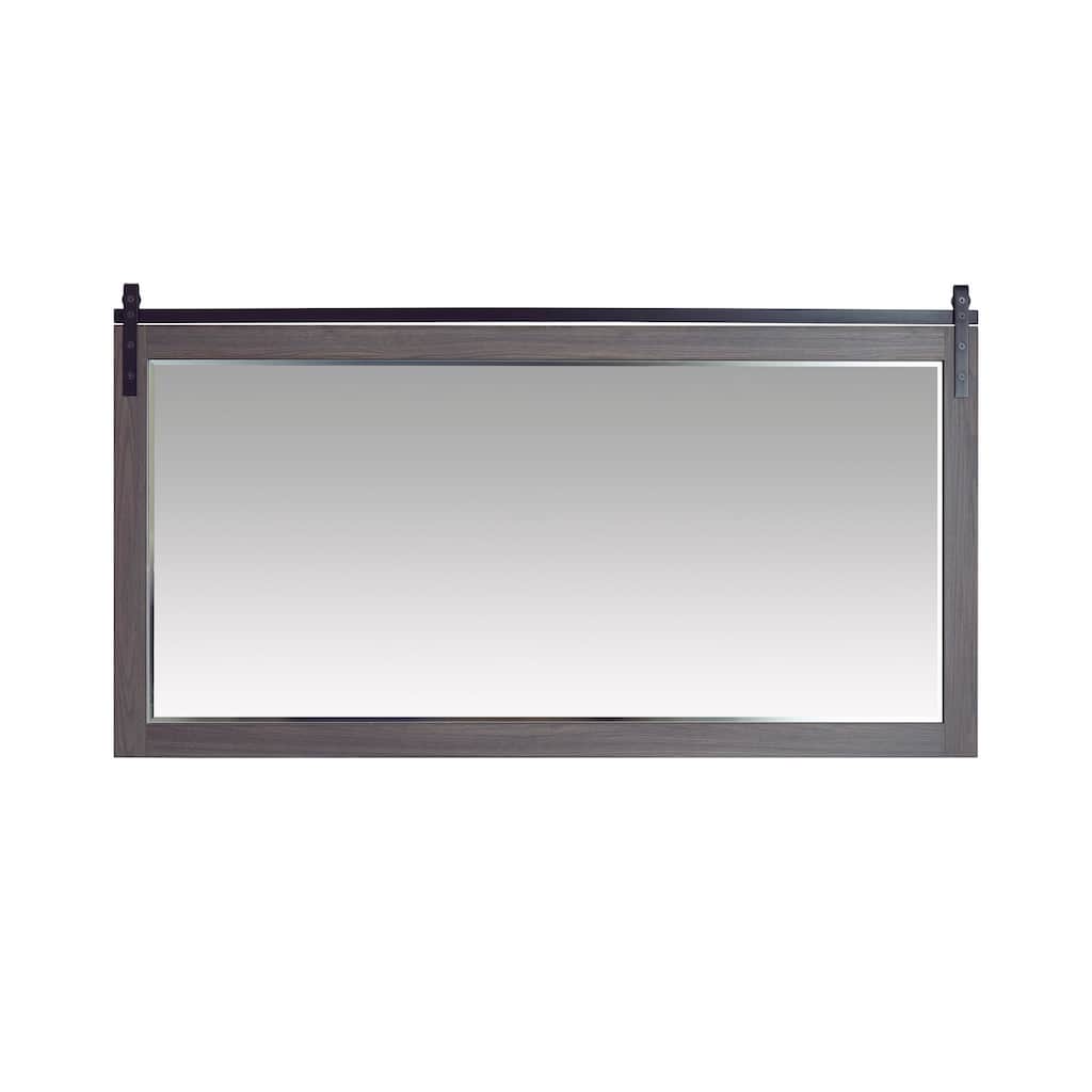 Cortes 72" Bathroom Vanity Barndoor Wall Mirror in Oak