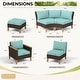 preview thumbnail 28 of 42, 12-Seat Outdoor Wicker Half-Round Furniture Set, Half-Moon Sectional Sofa All Weather Curved Conversation Set