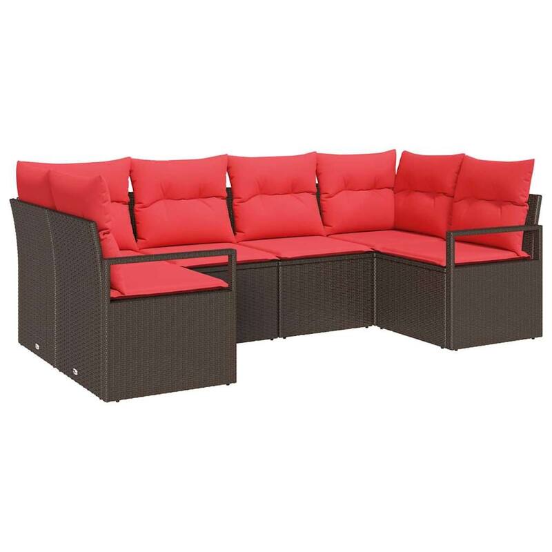 vidaXL 6 Piece Garden Sofa Set with Cushions - 92.1×48×27.2