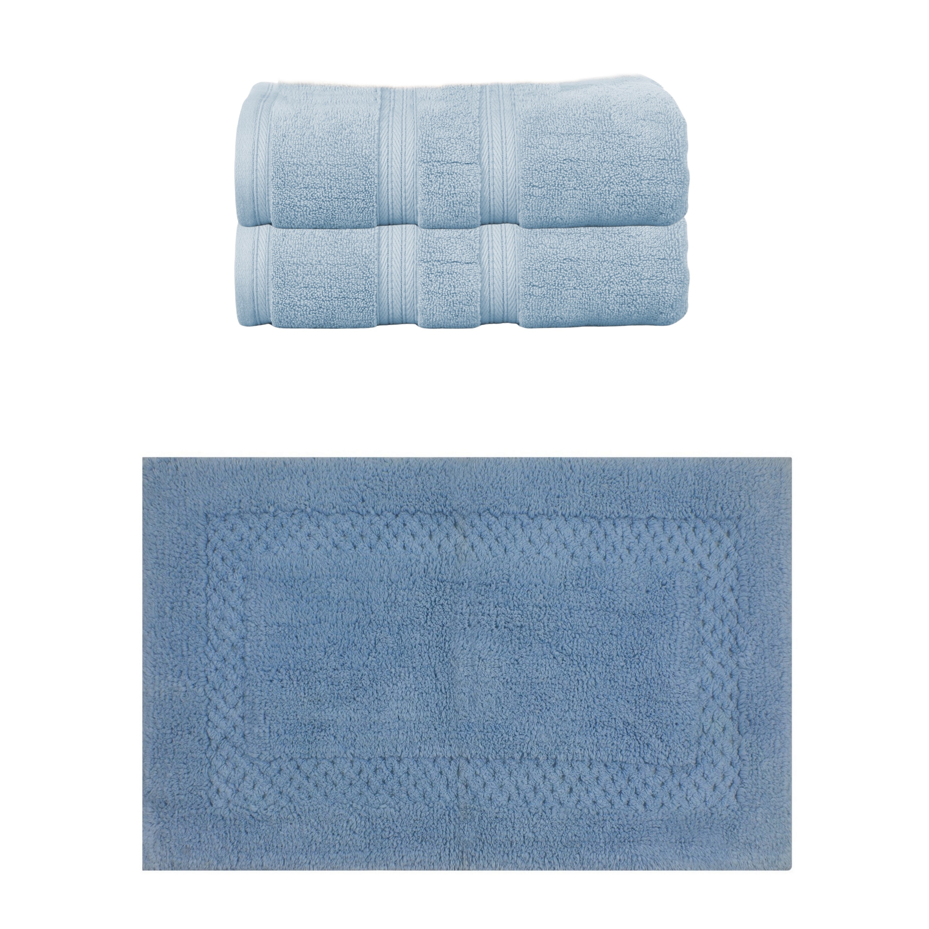 Home Weavers Classy Bath Mat 100% Soft Cotton 6 Pc Towel Set & 1 Pc Bath Rug, Machine Washable & Non Slip (Set of 7)