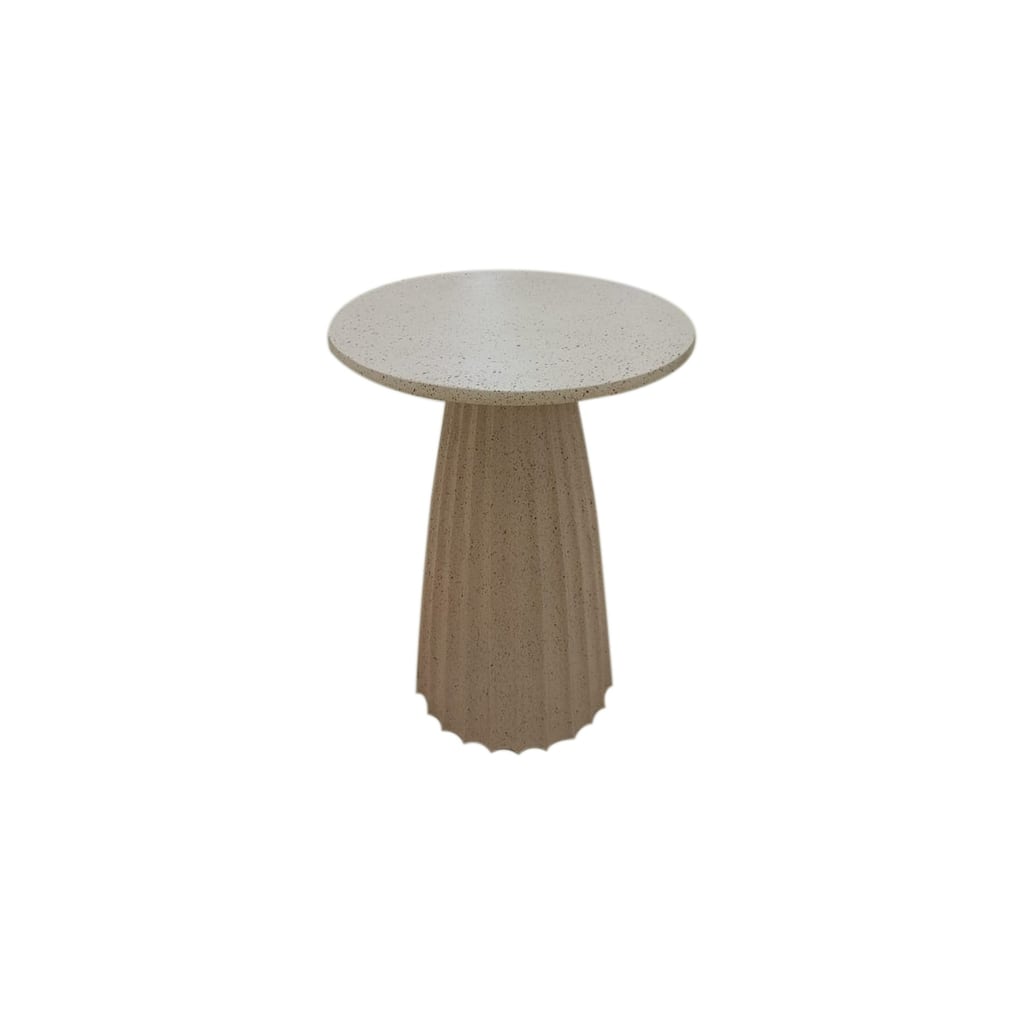 Side Table with Chiseled Base - 22" - Beige