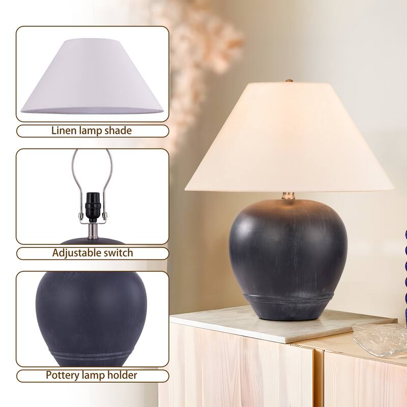 Global Accent Ceramic Table Lamp with Linen Shade