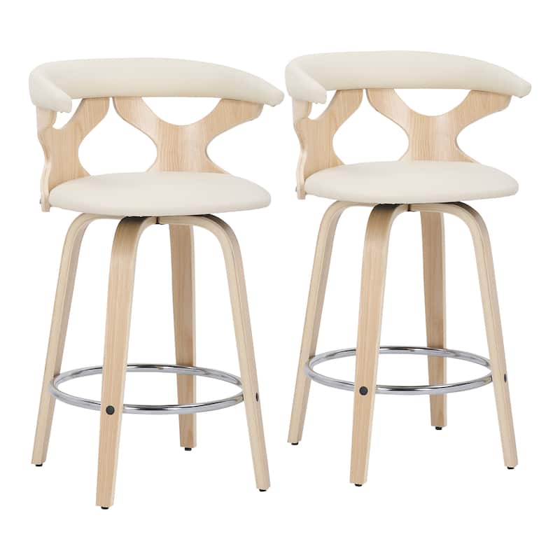 Carson Carrington Viby Fixed-Height Counter Stool with Bent Wood Legs & Round Footrest (Set of 2)