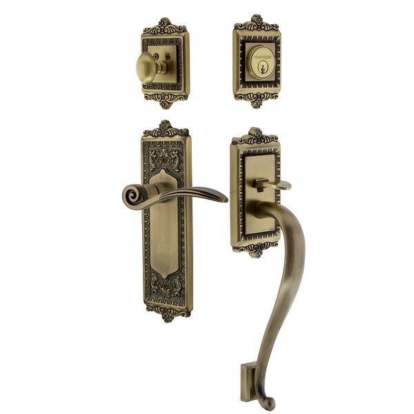 Nostalgic Warehouse EADSWN_ESET_234_SG_LH Egg & Dart Left Handed Sectional Single Cylinder Keyed Entry Handleset with S Grip