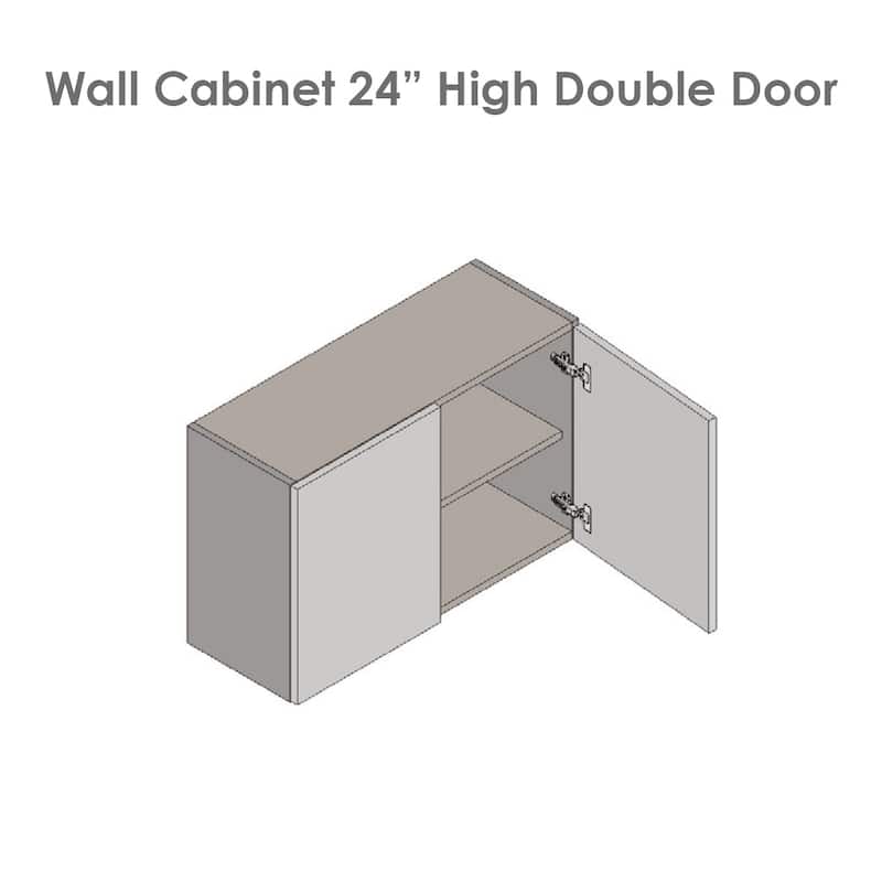 24" x 24" Wall Cabinet-Double Door-Grey - 24 x 24 x 12