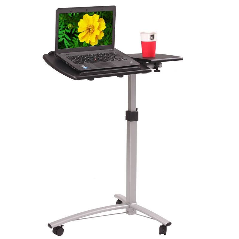 Black Melamine Steel Adjustable Lifting Computer Desk Space-Saving