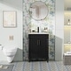 preview thumbnail 42 of 45, 24"/30"/36" Retro Bathroom Vanity W/ Drop in Sink Combo Cabinet Set Black - 24"