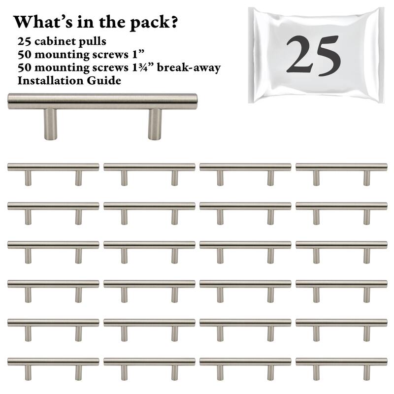DesignPerfect DPA25T202 Modern Pack of (25) - 3" Center to Center