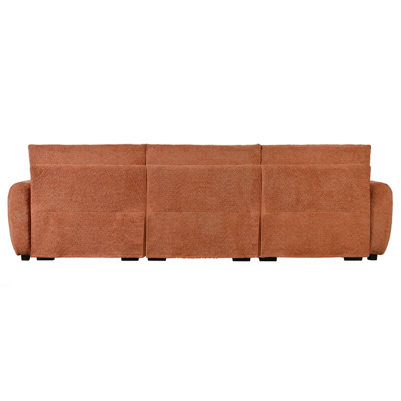 Roomfitters 110" Modular Sectional Sofa, L Shaped Couch with Extra Large Seat, Movable Ottoman, Boucle Upholstery