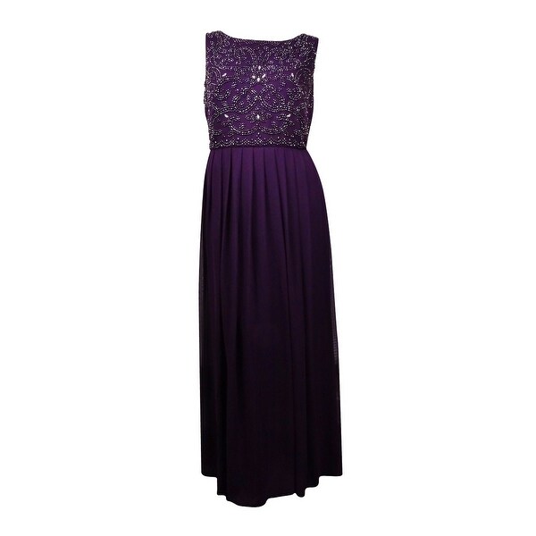 beaded bodice plunge chiffon gown