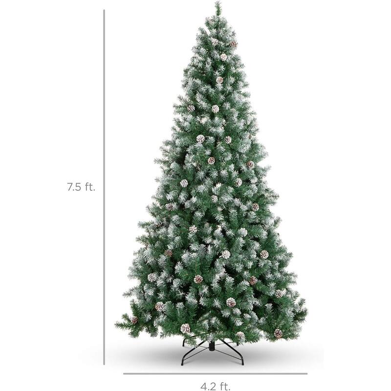 4.5Ft Decorated Holiday Christmas Tree, 1,000 PVC Branch Tips, Metal Hinges & Base