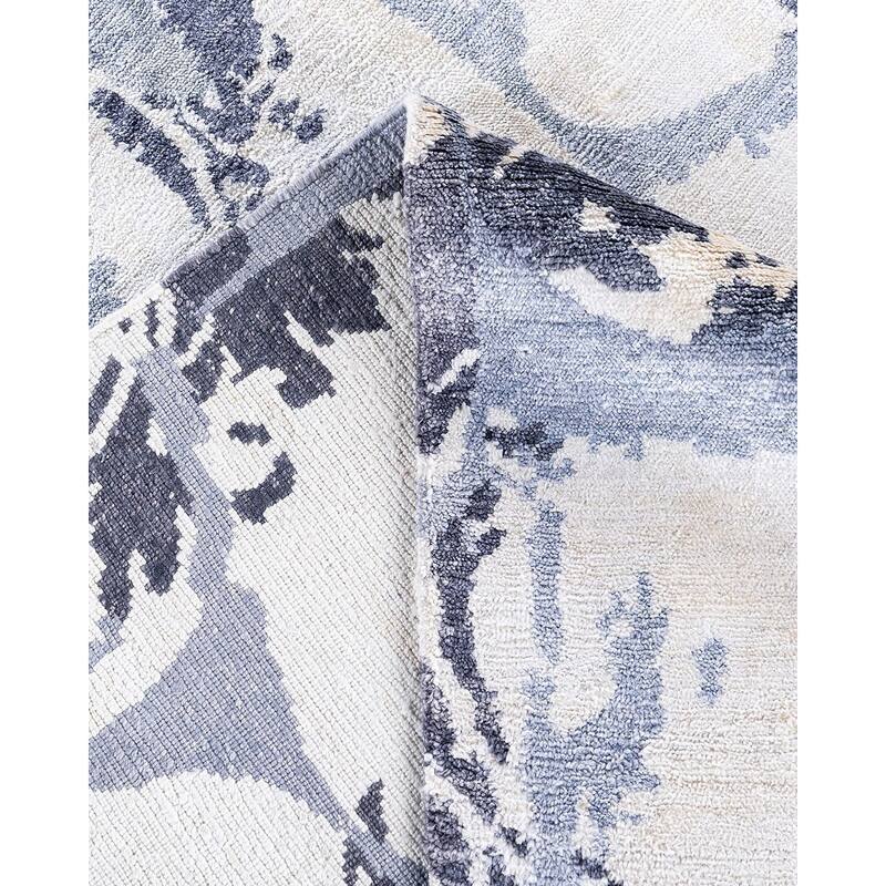 Modern One-of-a-Kind Hand-Knotted Area Rug, Ivory - 9' 2" x 12' 2"