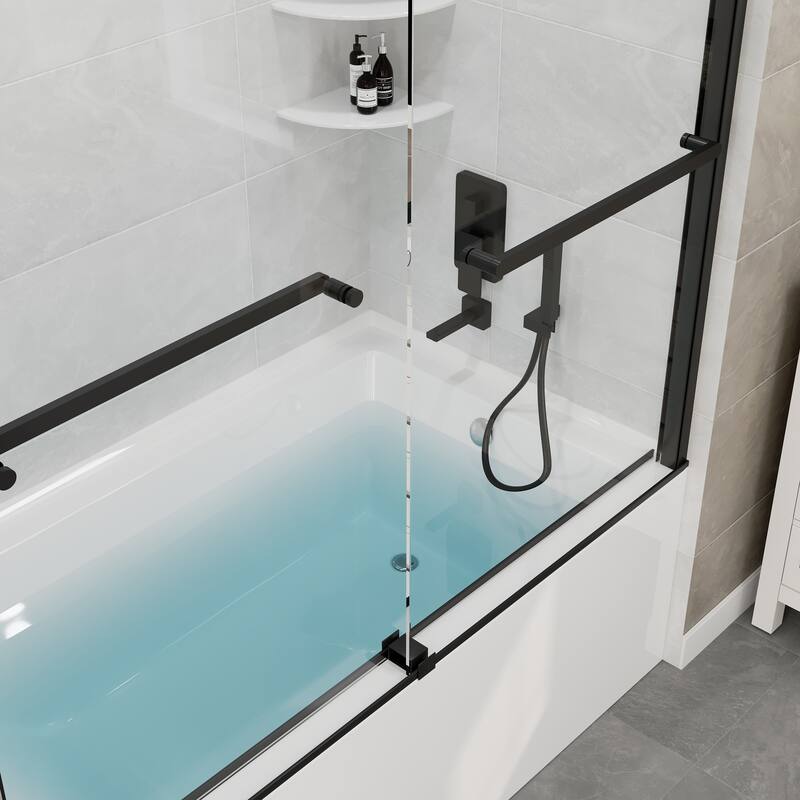 Eviva Luxor Sliding Frameless Shower Door with Tempered Glass