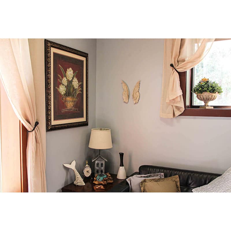 Zeckos Angel Wings 11 Inch Aged White Wall Sculpture (Set Of 2)