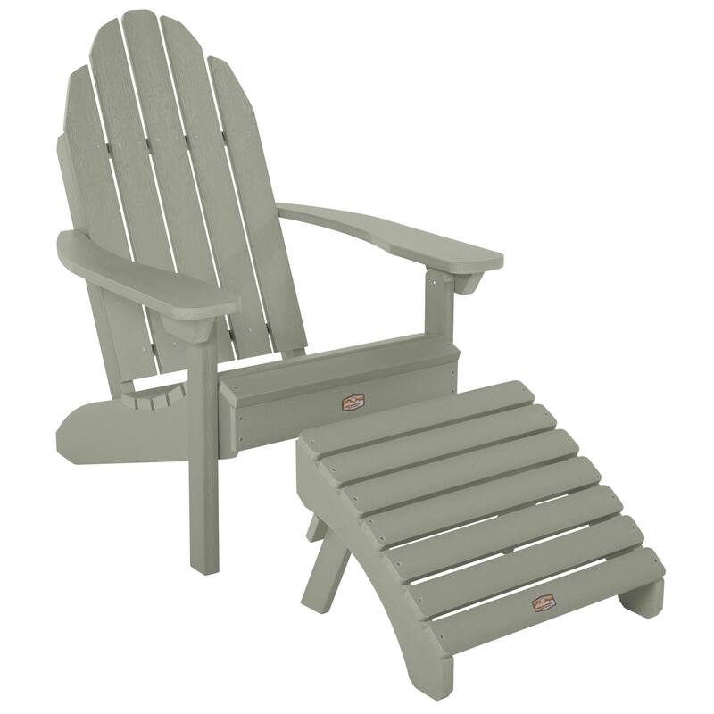 HIGHWOOOD Essential Adirondack Chair with Folding Ottoman