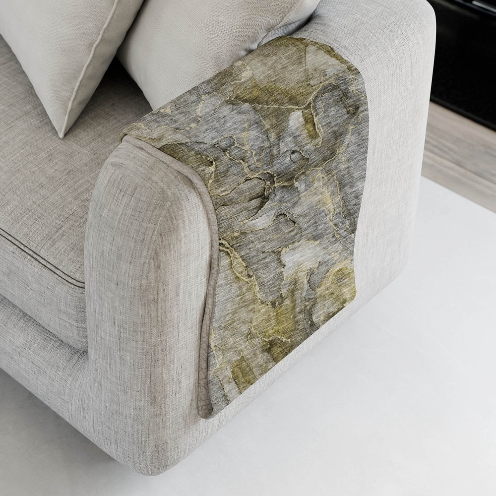 Premium Machine Washable Abstract Contemporary Sherpa Throw Blanket