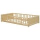 preview thumbnail 7 of 31, Twin Size Floor Platform Bed with Built-in Book Storage Rack