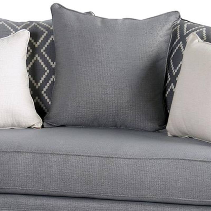 Efyn Sofa and Loveseat Set, Loose Pillow Back, Light Gray Burlap Weave