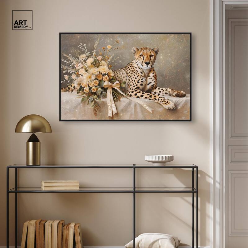 Bouquet Cheetah Canvas by Art Remedy