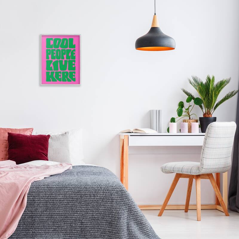 Stupell Cool People Live Here Framed Giclee Art Design By House of Lulu