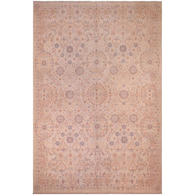 Shabby Chic Ziegler Teofila Ivory/Pink Wool Rug - 8'10'' x 11'8''