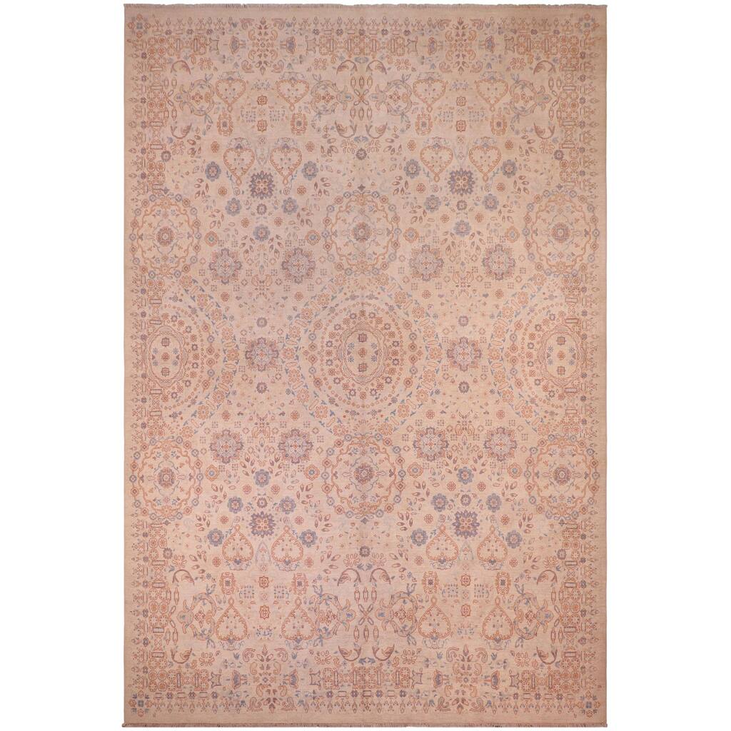 Shabby Chic Ziegler Teofila Ivory/Pink Wool Rug - 8'10'' x 11'8''