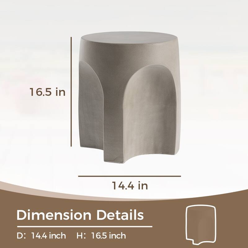 COSIEST Outdoor Side Table,Concrete Accent Table