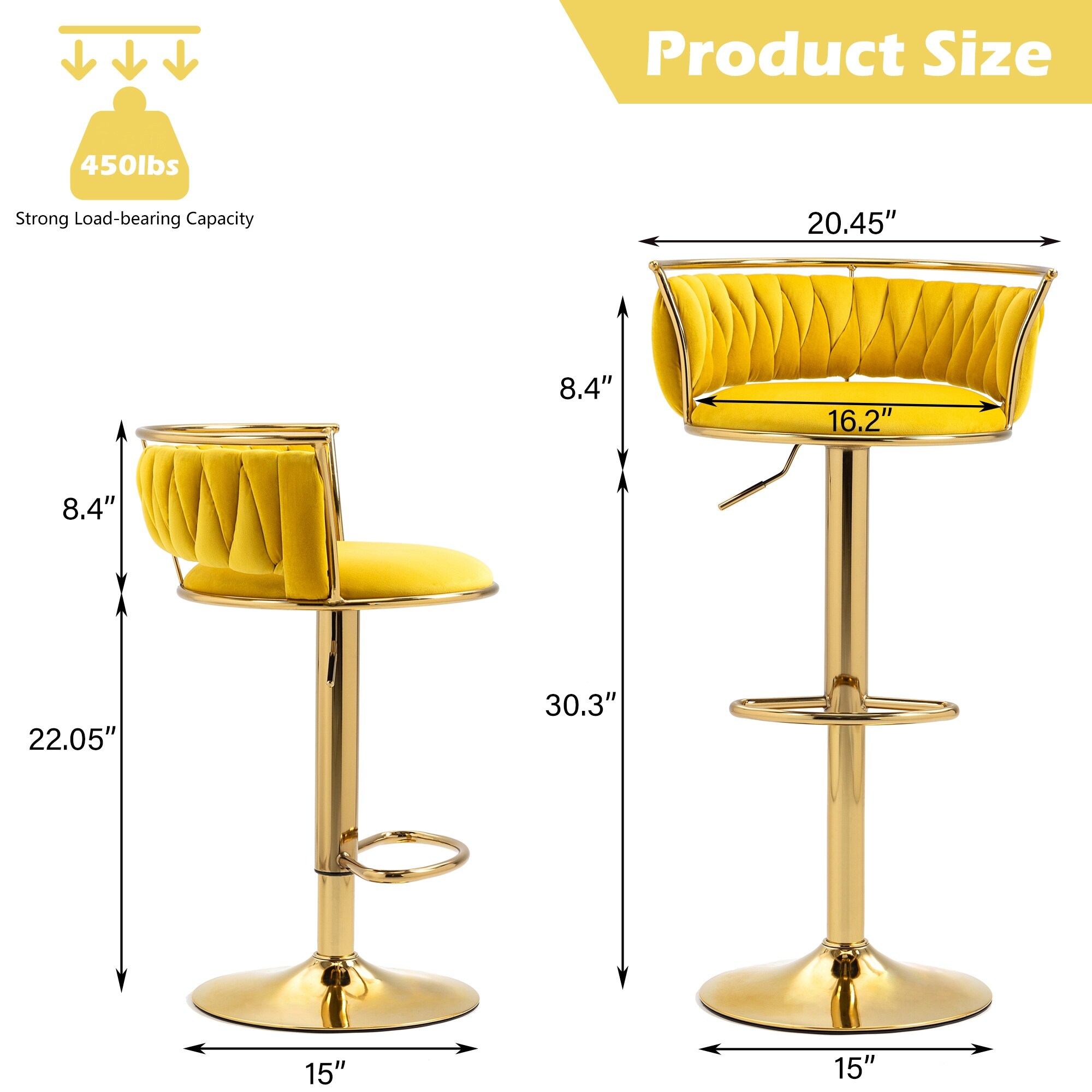 Yellow bar stools on sale set of 4