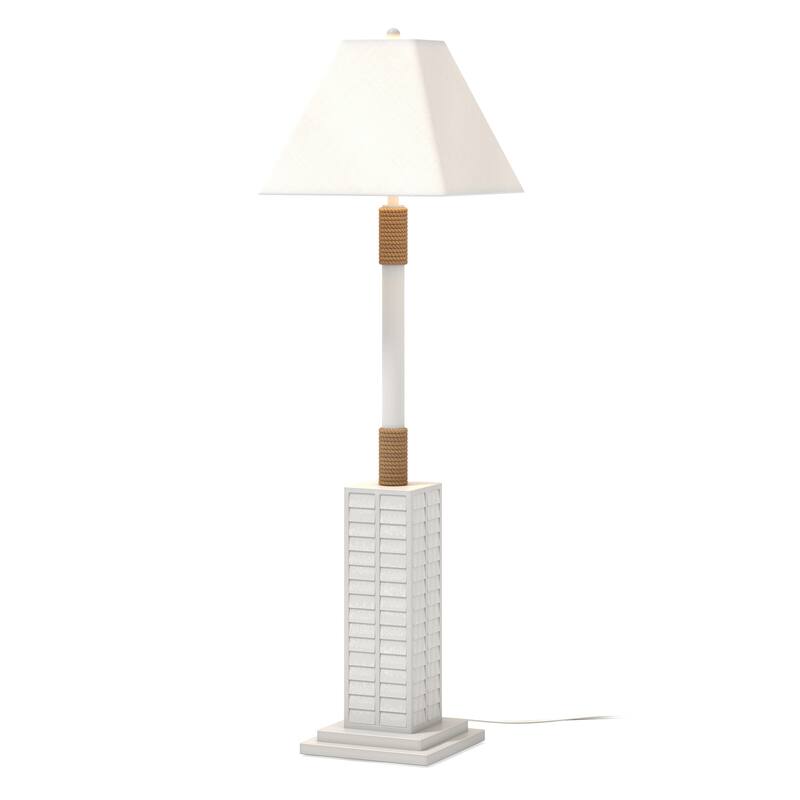 Lux Lighting 63'' Coastal White Shutter Floor Lamp - 3 Way Switch